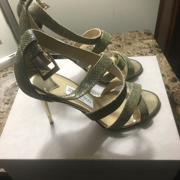 Jimmy Choo Shoes - Jimmy Choo Lottie Glitter Strappy Sandals